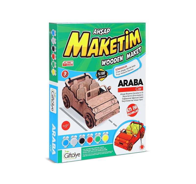 GİFTÖLYE 3D BÜYÜK KUTULU MAKET ARABA