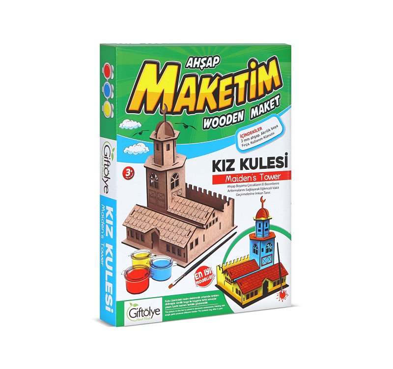 GİFTÖLYE 3D BÜYÜK KUTULU MAKET KIZ KULESİ