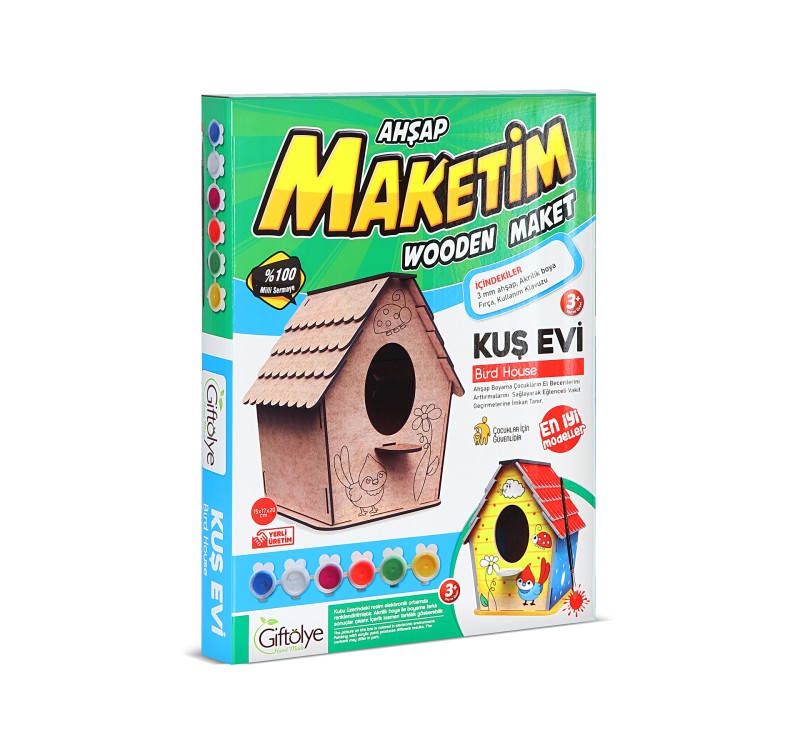 GİFTÖLYE 3D BÜYÜK KUTULU MAKET KUŞ EVİ