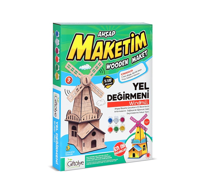 GİFTÖLYE 3D BÜYÜK KUTULU MAKET YEL DEĞİRMENİ