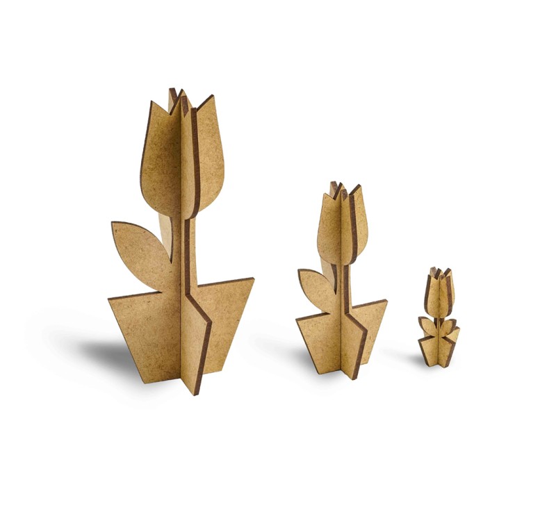 GİFTÖLYE 3D BOYANABİLİR MAKET LALE 3'LÜ