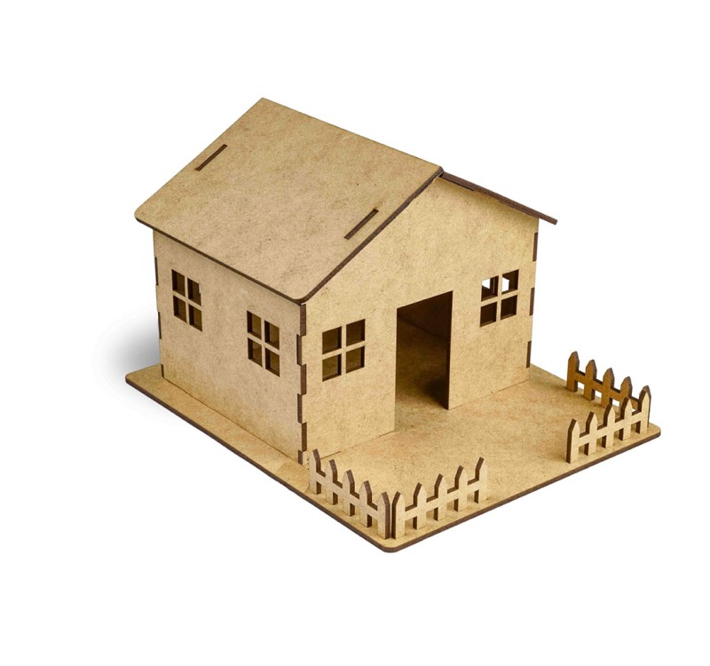 GİFTÖLYE 3D BOYANABİLİR MAKET BAHÇELİ EV