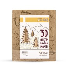 GİFTÖLYE 3D BOYANABİLİR MAKET AĞAÇ SET 3'LÜ