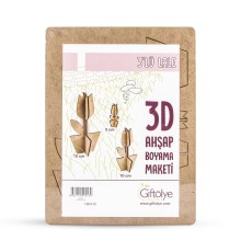 GİFTÖLYE 3D BOYANABİLİR MAKET LALE 3'LÜ