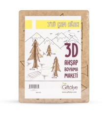 GİFTÖLYE 3D BOYANABİLİR MAKET ÇAM AĞACI 3'LÜ