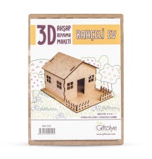 GİFTÖLYE 3D BOYANABİLİR MAKET BAHÇELİ EV