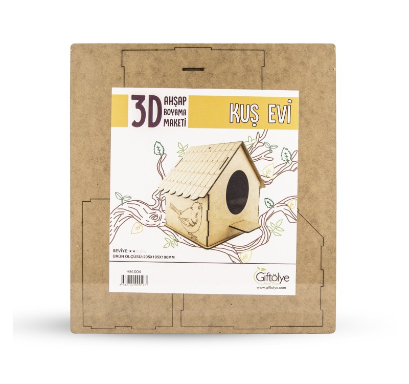 GİFTÖLYE 3D BOYANABİLİR MAKET BÜYÜK KUŞ EVİ
