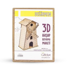 GİFTÖLYE 3D BOYANABİLİR MAKET DEĞİRMEN