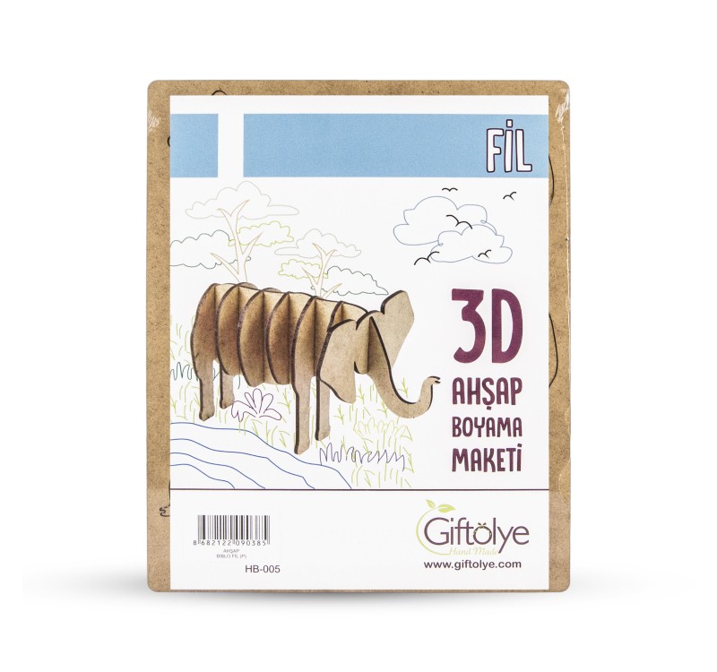 GİFTÖLYE 3D BOYANABİLİR MAKET FİL