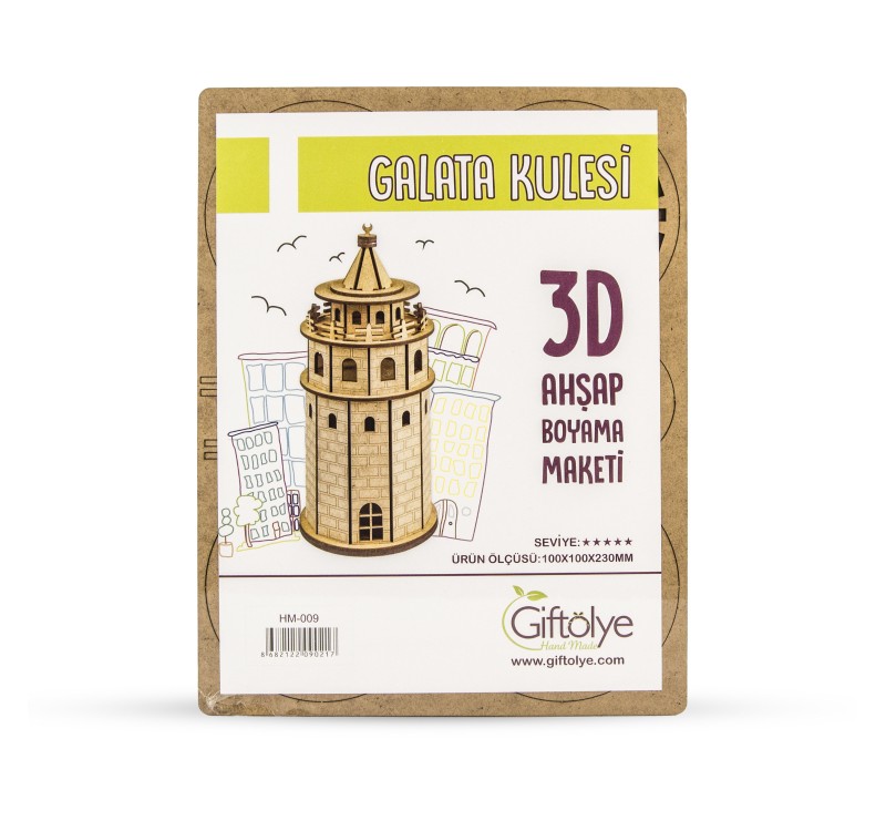 GİFTÖLYE 3D BOYANABİLİR MAKET GALATA KULESİ