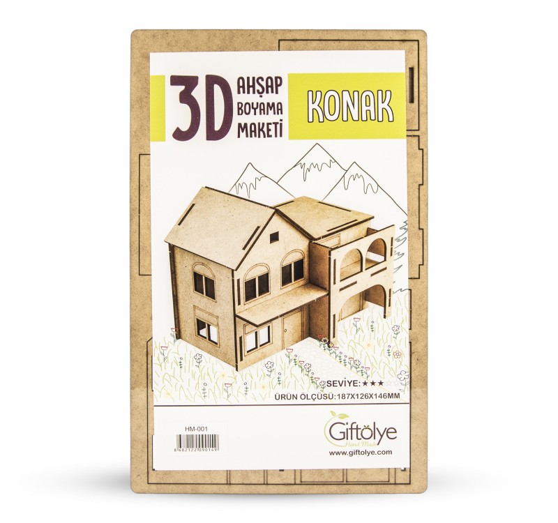 GİFTÖLYE 3D BOYANABİLİR MAKET KONAK