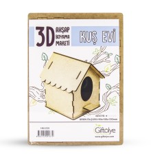 GİFTÖLYE 3D BOYANABİLİR MAKET KÜÇÜK KUŞ EVİ