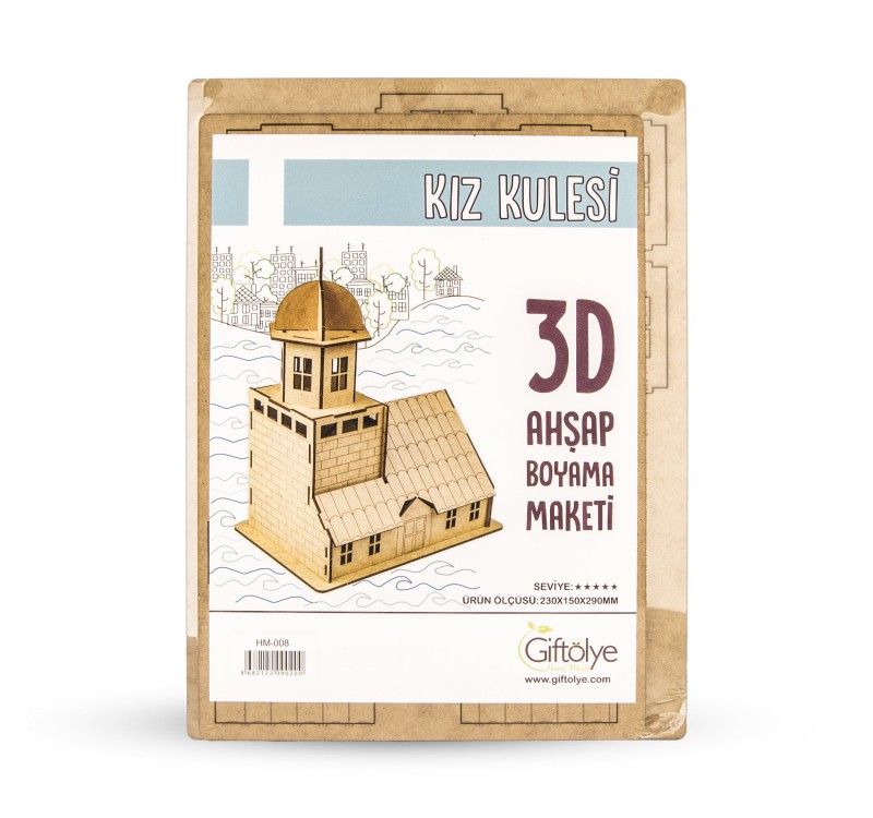GİFTÖLYE 3D BOYANABİLİR MAKET KIZ KULESİ