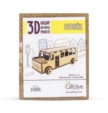 GİFTÖLYE 3D BOYANABİLİR MAKET OTOBÜS