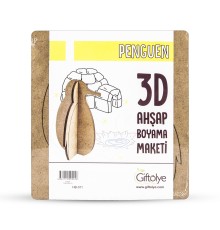 GİFTÖLYE 3D BOYANABİLİR MAKET PENGUEN