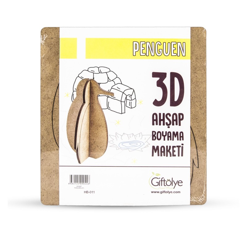 GİFTÖLYE 3D BOYANABİLİR MAKET PENGUEN