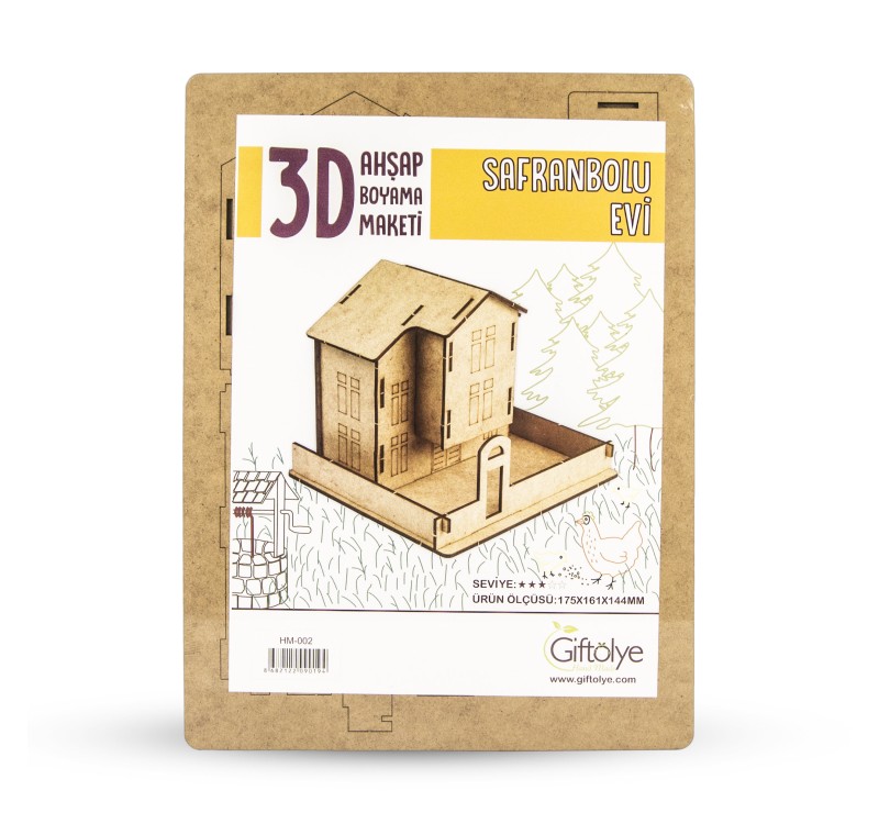 GİFTÖLYE 3D BOYANABİLİR MAKET SAFRANBOLU EVİ