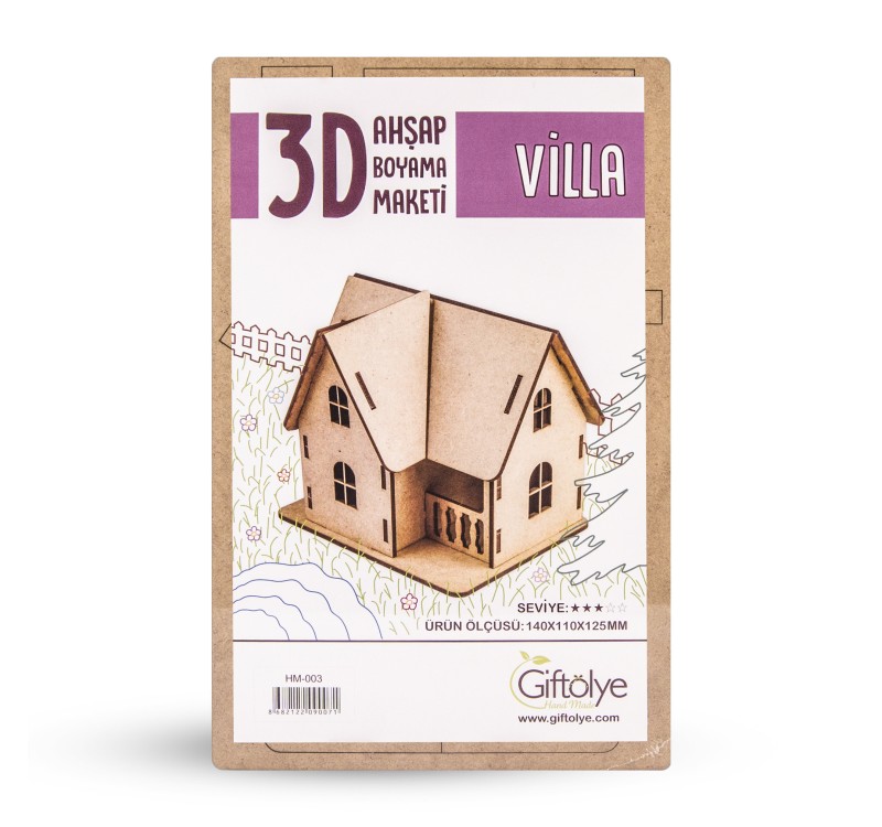 GİFTÖLYE 3D BOYANABİLİR MAKET VİLLA