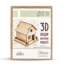 GİFTÖLYE 3D BOYANABİLİR MAKET ÇİTLİ EV