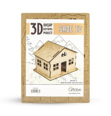 GİFTÖLYE 3D BOYANABİLİR MAKET SADE EV